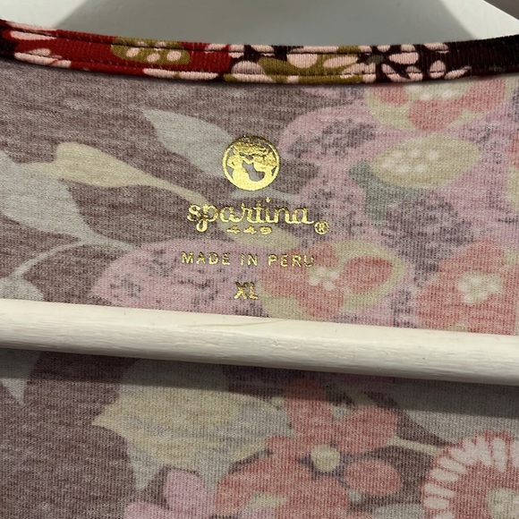 NWOT Spartina wrap dress - ladies XL. Beautiful floral print in dark magenta. - Picture 2 of 11